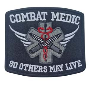 COMBAT MEDIC TACTICAL PATCH -SİYAH-KIRMIZI-BEYAZ-GRİ