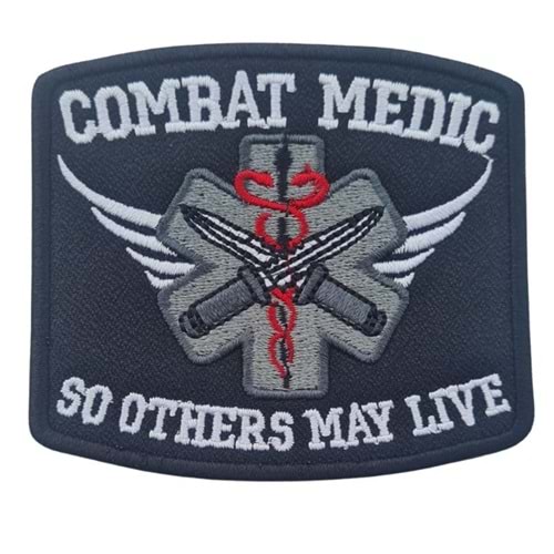 COMBAT MEDIC TACTICAL PATCH -SİYAH-KIRMIZI-BEYAZ-GRİ