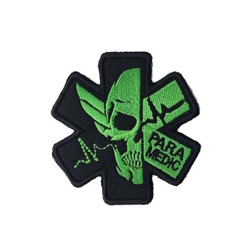 TRAUMA SHOOTER PARAMEDIC PATCH -SADE YEŞİL PATCH