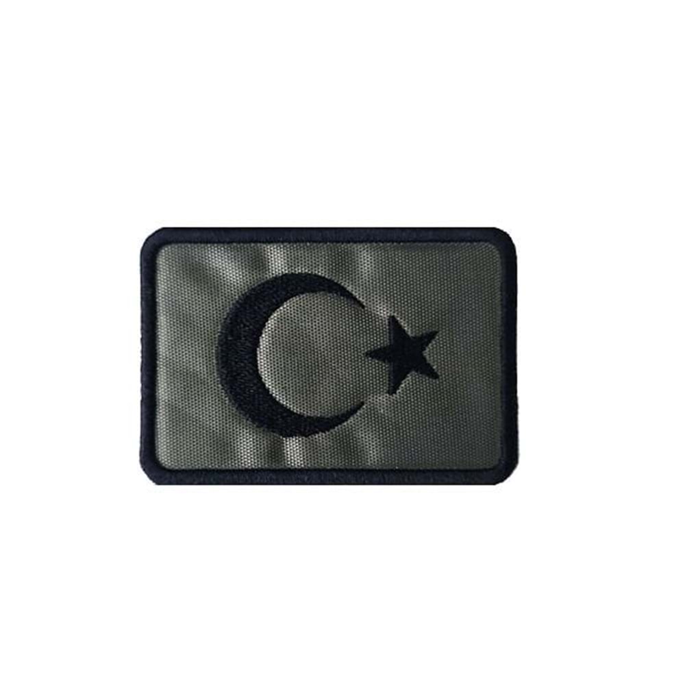 HAKI TURK BAYRAGI ASKERI PATCH - SIYAH AYYILDIZ