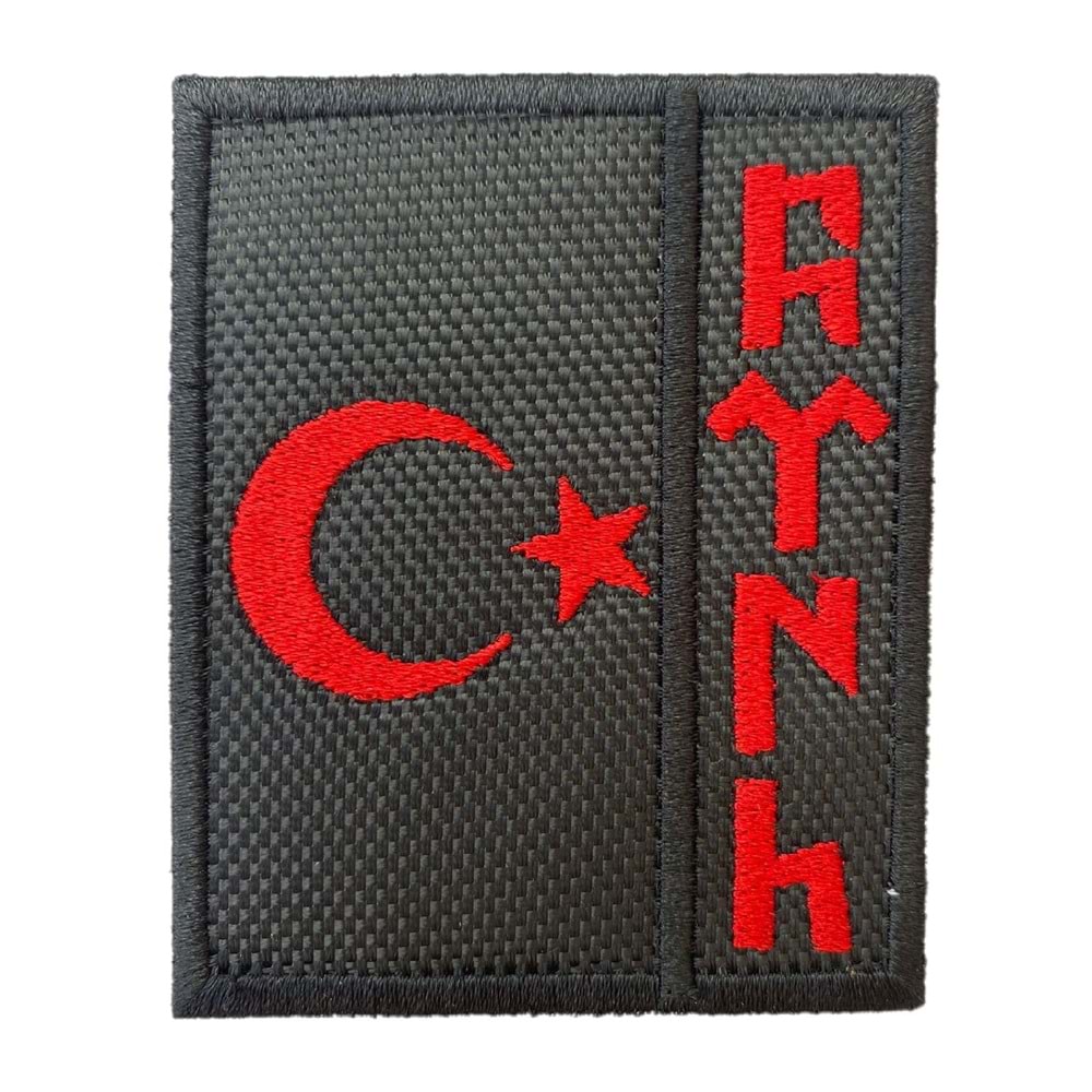 AY YILDIZ GOKTURKCE PATCH - KIRMIZI SİYAH