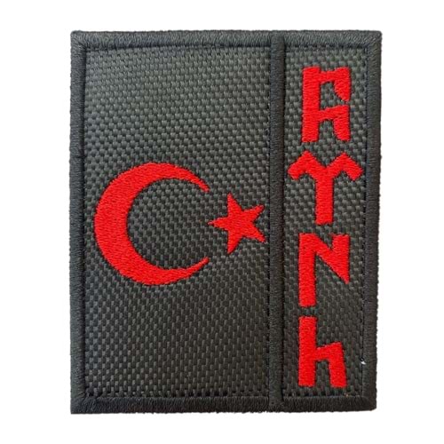 AY YILDIZ GOKTURKCE PATCH - KIRMIZI SİYAH