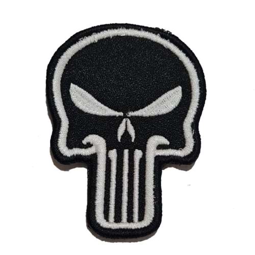 PUNISHER SKULL BW PATCH - SİYAH-BEYAZ