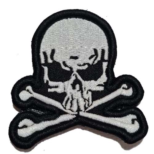 KORSAN SKULL N' BONES PATCH - SİYAH - BEYAZ