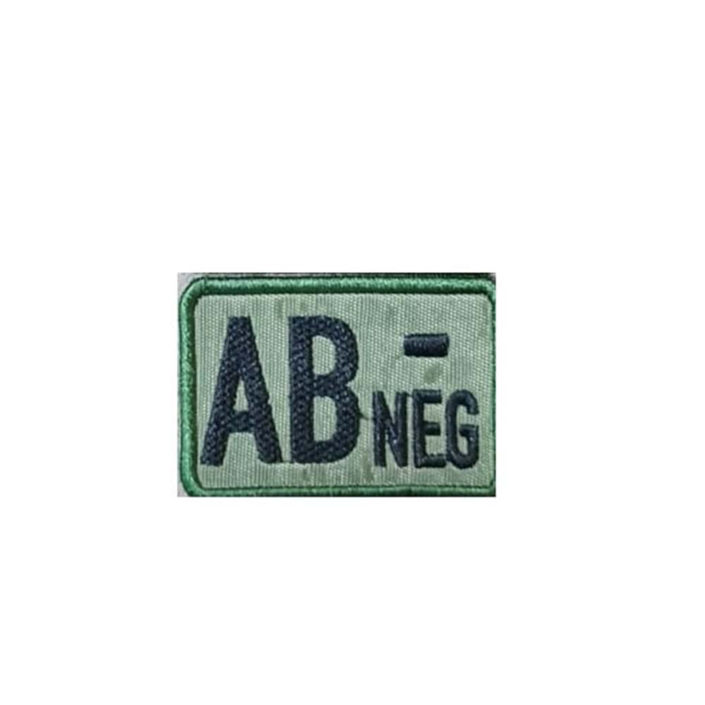 AB NEGATIF KAN GRUBU PATCH - YEŞİL-SİYAH