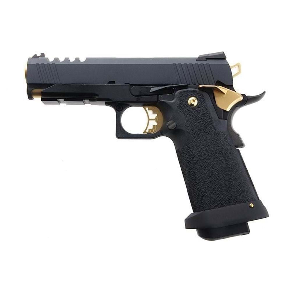 AW HX2711 4.3 Hi-Capa SLIDECUT COMPACT GBB Airsoft Tabanca ( Black/Gold )