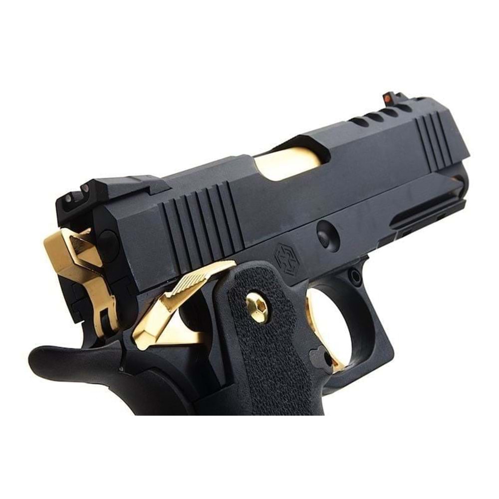 AW HX2711 4.3 Hi-Capa SLIDECUT COMPACT GBB Airsoft Tabanca ( Black/Gold )
