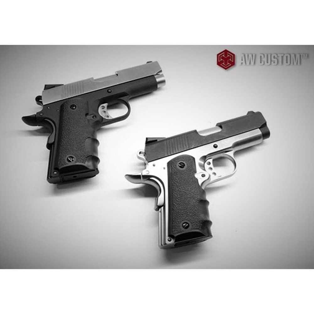 AW COLT 1911 COMPACT Silver Slide Full Metal Airsoft GBB Tabanca NE1003