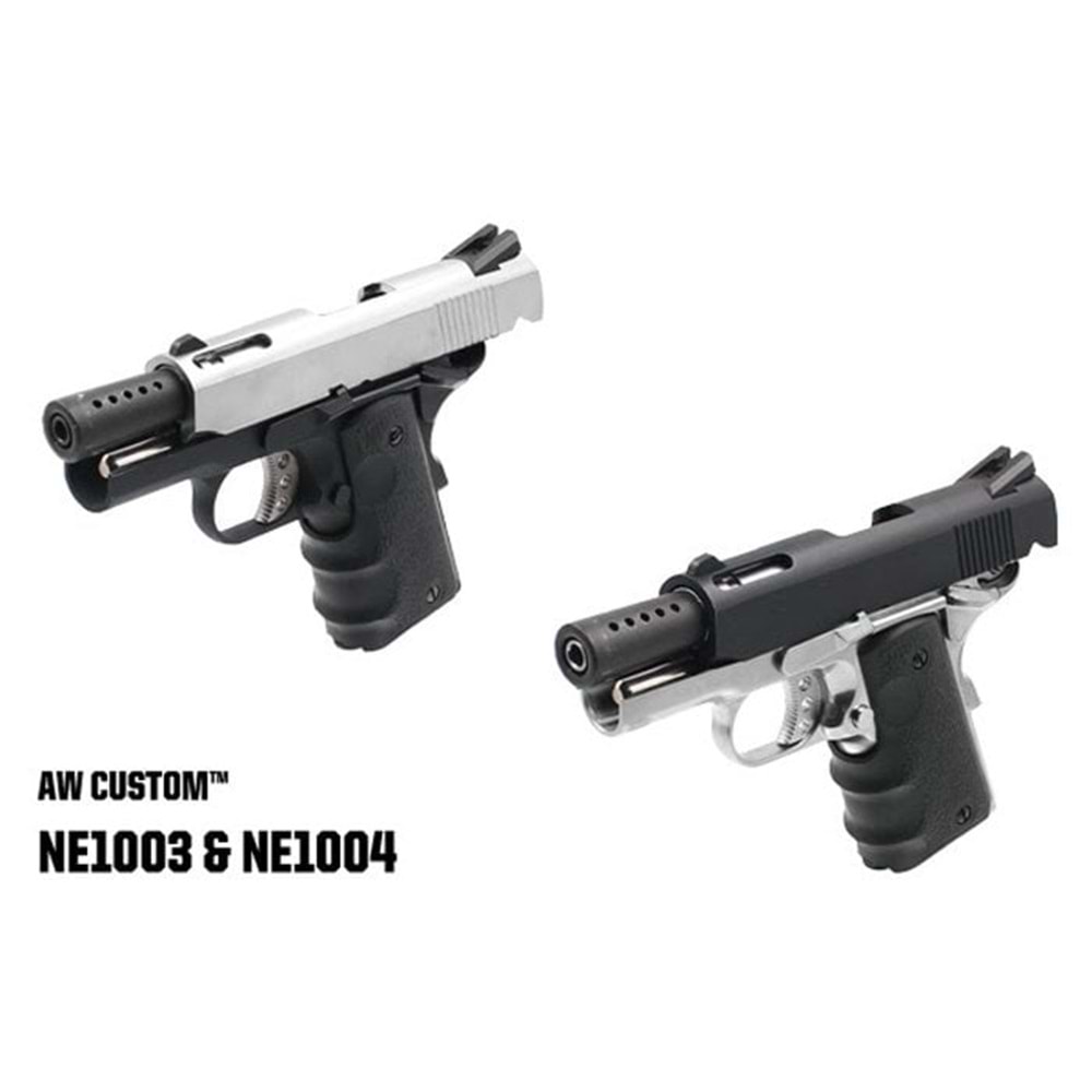 AW COLT 1911 COMPACT Silver Slide Full Metal Airsoft GBB Tabanca NE1003