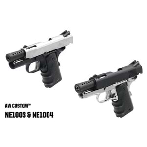 AW COLT 1911 COMPACT Silver Slide Full Metal Airsoft GBB Tabanca NE1003