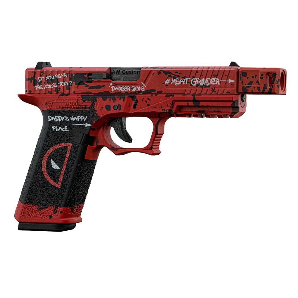 AW-VX7302 GLOCK17 DEADPOOL GBB Airsoft Tabanca - KIRMIZI