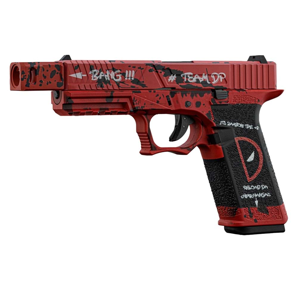 AW-VX7302 GLOCK17 DEADPOOL GBB Airsoft Tabanca - KIRMIZI