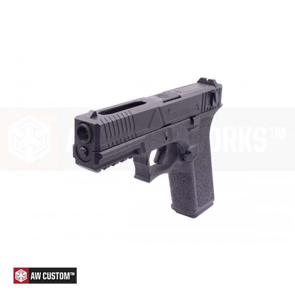 AW Custom Glock18 FullAuto Agency Tipi Siyah Airsoft GBB Tabanca