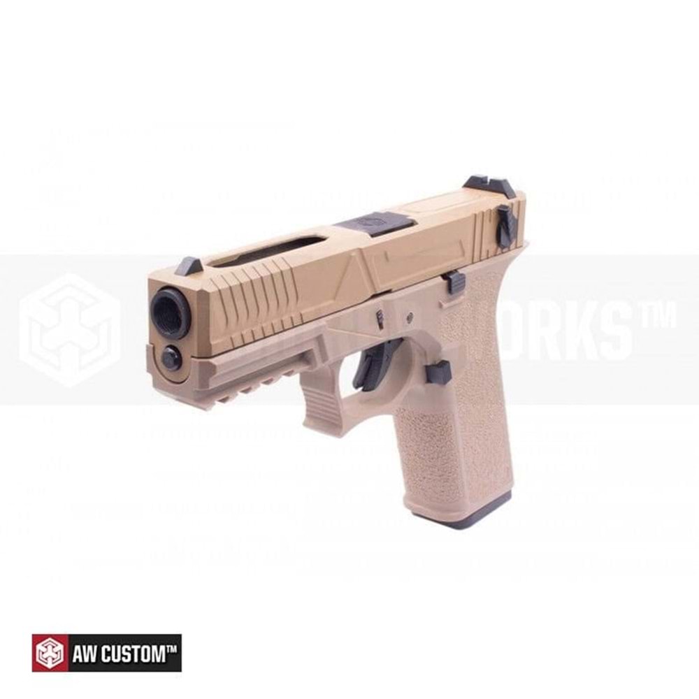AW Custom Glock18 FullAuto Agency Tipi TAN Airsoft GBB Tabanca