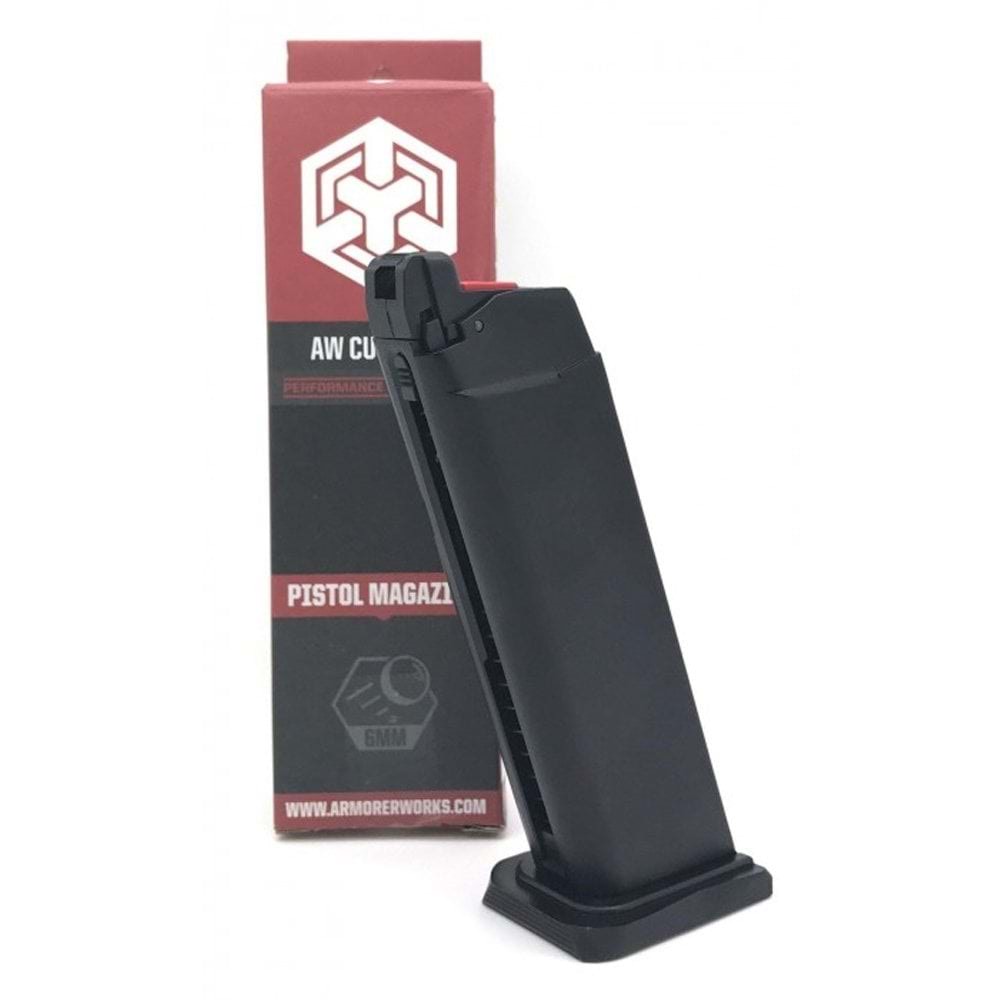 AW Custom VX7000 Serisi GBB Airsoft Tabancalar için 25 BB Yedek Şarjör - Siyah