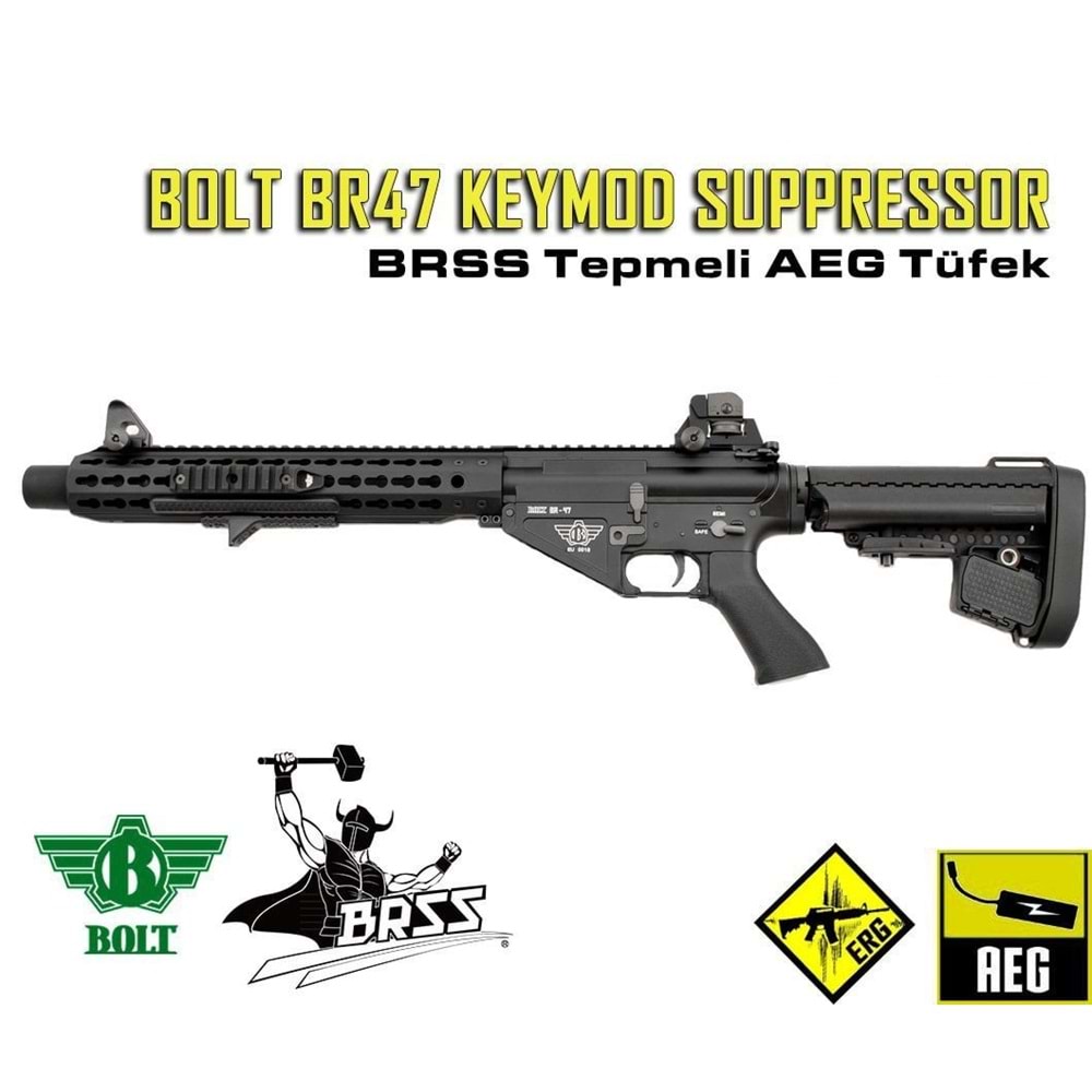 BOLT BR47 KEYMOD SUPPRESSOR BRSS Tepme sistemli BLACK
