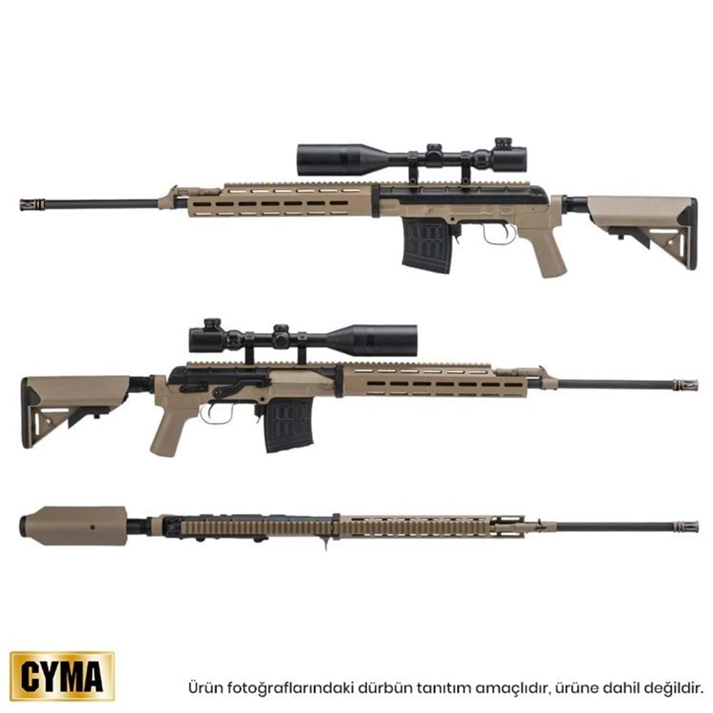 Cyma DMR Dragunov M-Lok TAN AEG Airsoft Sniper Tüfek
