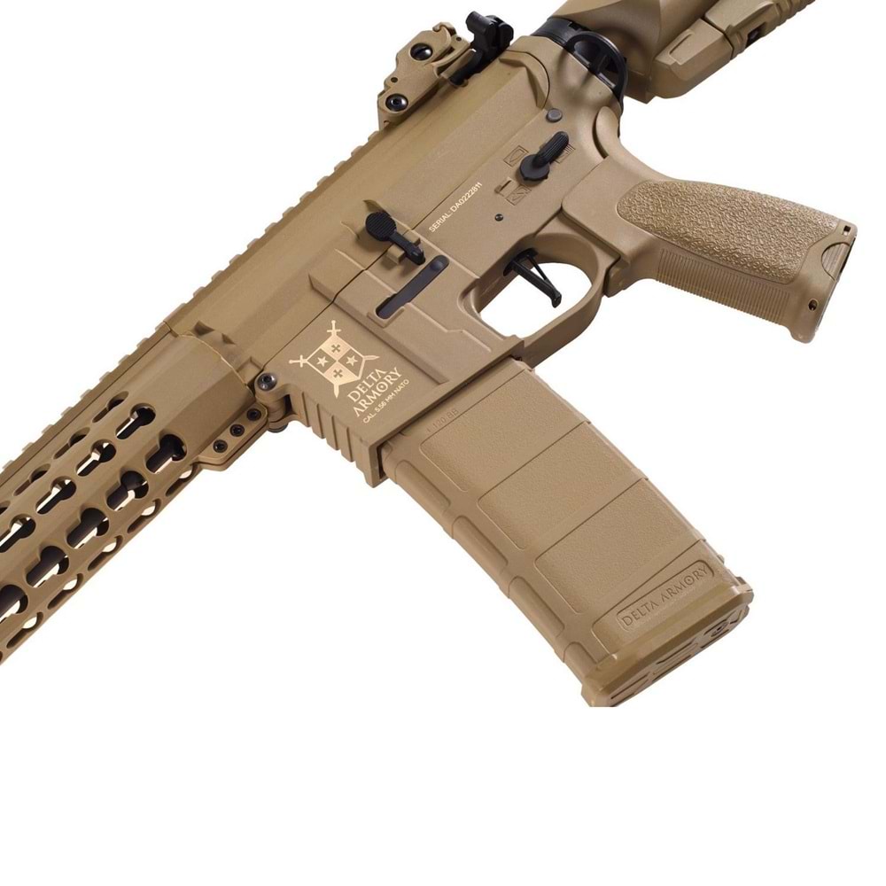 Delta Armory M4 AR15 KeyMod 10'' Charlie Pil ŞARJ SET Airsoft Tüfek FULL TAN / DA-C04-FT