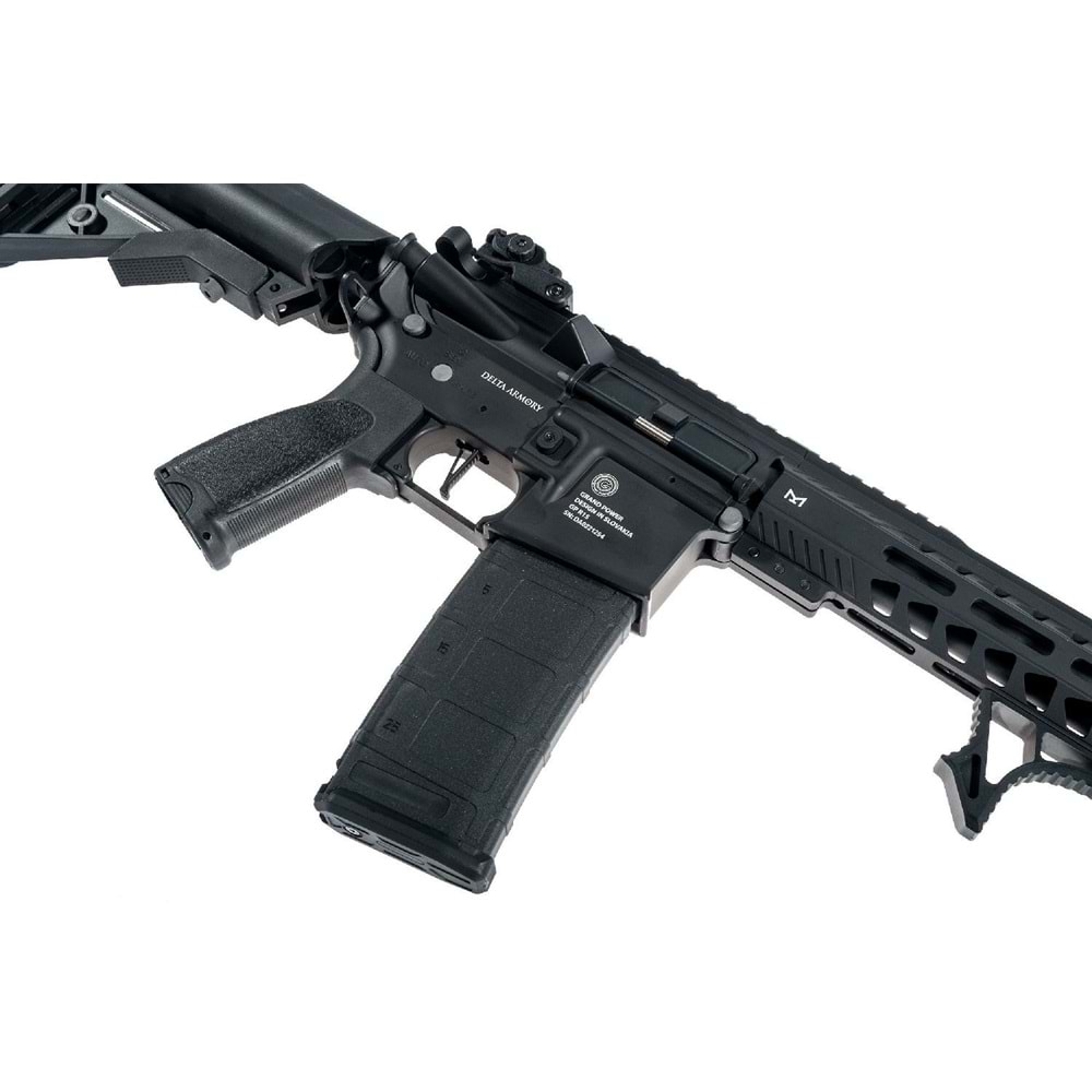 Delta Armory Grand Power AR15 13inch M-LOK ALPHA PIL SARJ SET Airsoft Tüfek / Siyah DA-GP-A15