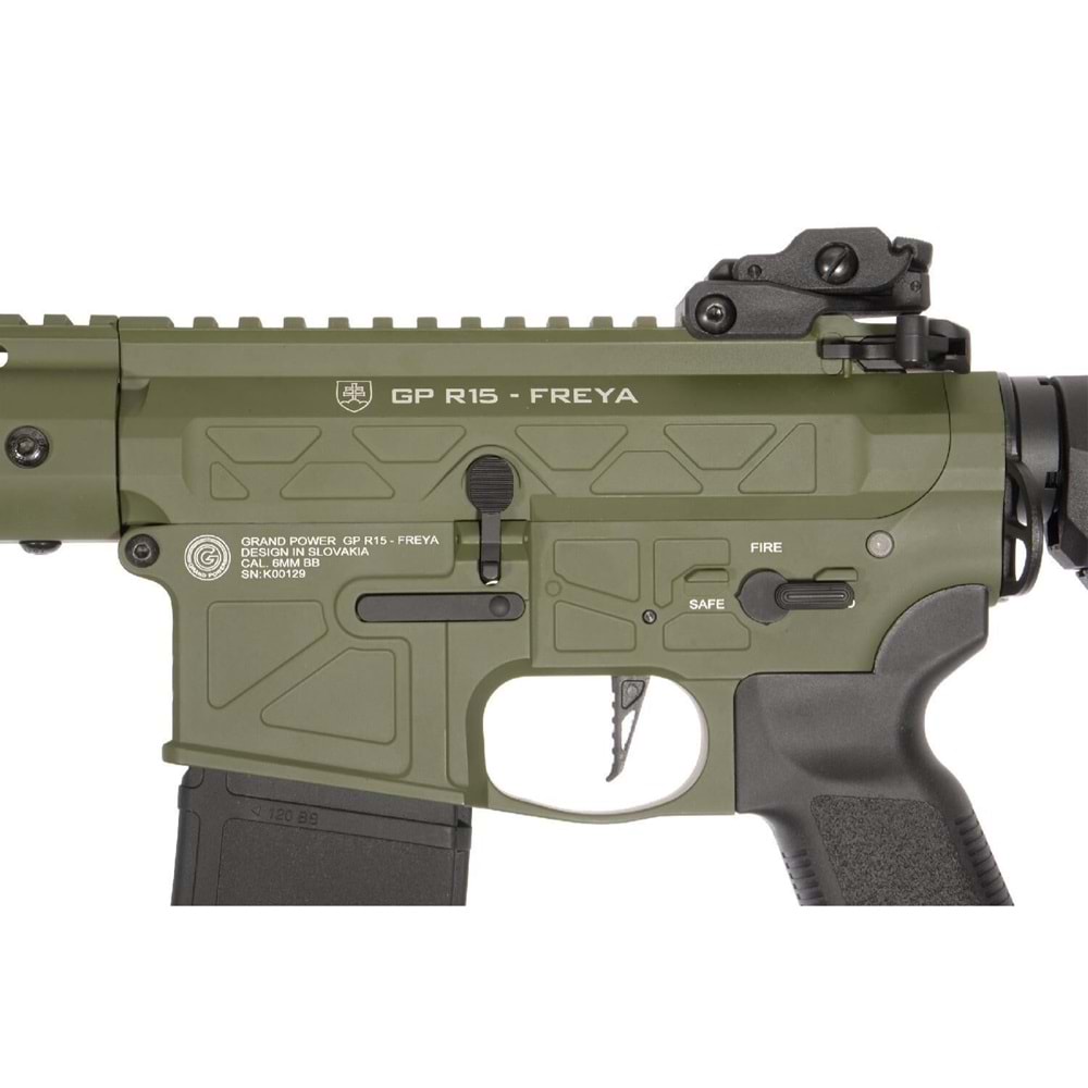 Delta Armory FREYA R15 SKELETON 13'' FULL METAL OLIVE AEG Airsoft Tüfek