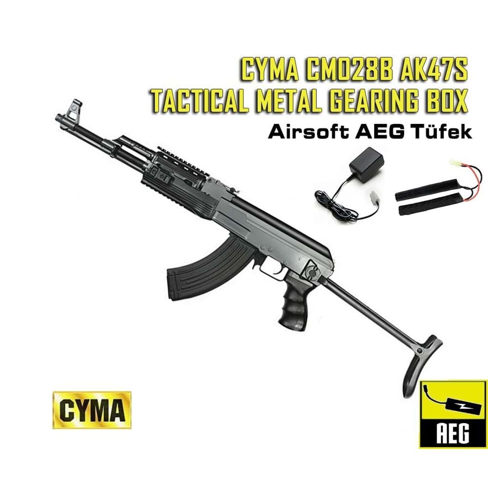 CYMA AK47S CM028B TACTICAL METAL GEARBOX AEG AIRSOFT TÜFEK