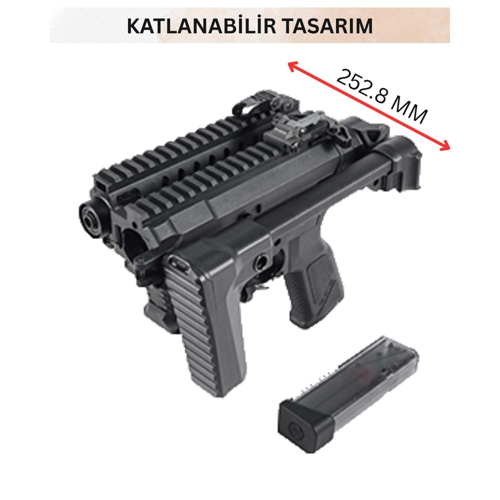 GuayGuay FAR9 BLACK Rapid Folding PCC AEG Airsoft Tüfek G&G (EGC-FAR-9MM-BNB-NCM)