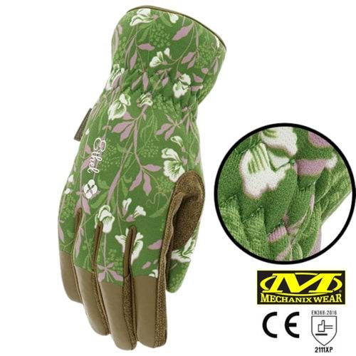 Mechanix Orginal Ethel® Ethel V&A Sweet Pea (Yeşil/Kahve) Kadın Eldiven ETH-VASP