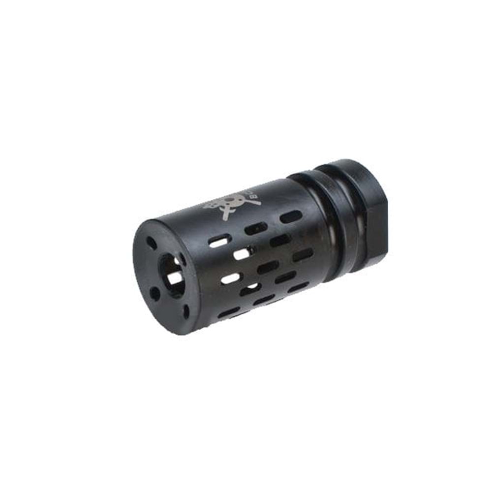 PTS Battle Comp 1.0 Black Oxide Airsoft Alev Gizleyen - Çelik/Siyah - 14mm Pozitif