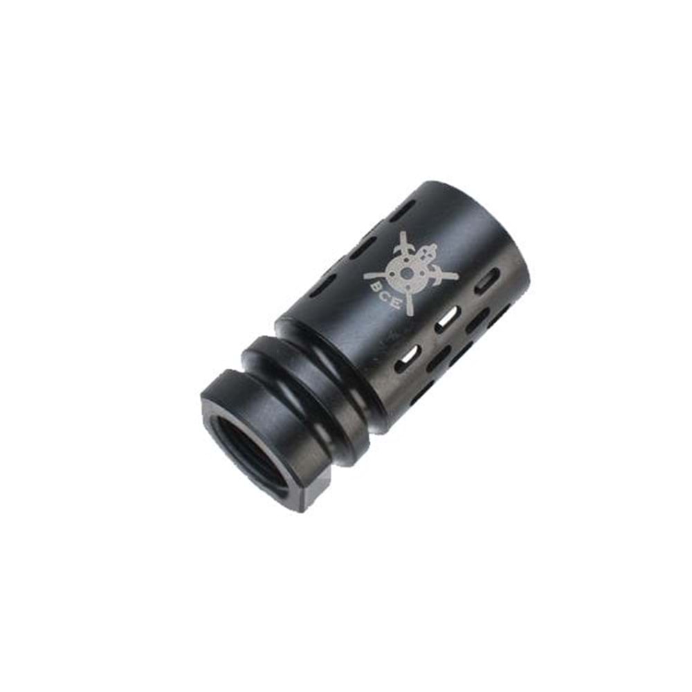PTS Battle Comp 1.0 Black Oxide Airsoft Alev Gizleyen - Çelik/Siyah - 14mm Pozitif