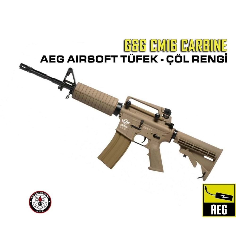 GG CM16 Carbine - AEG Airsoft Tüfek - Çöl Rengi