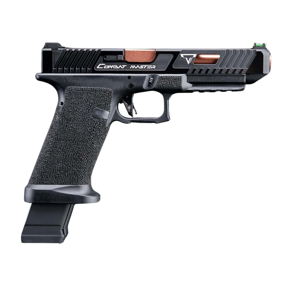 EMG Taran Tactical Licensed JW2 Combat Master GBB Airsoft Gazlı Blowback Tabanca (Siyah – 6.01mm İç Namlu, Taktik Sürgülü)