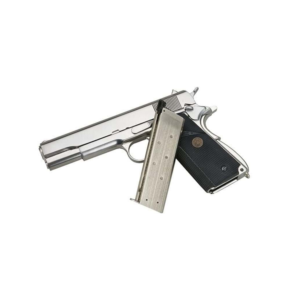 WE COLT 1911 A1 SILVER PRO GRIPS AIRSOFT TABANCA
