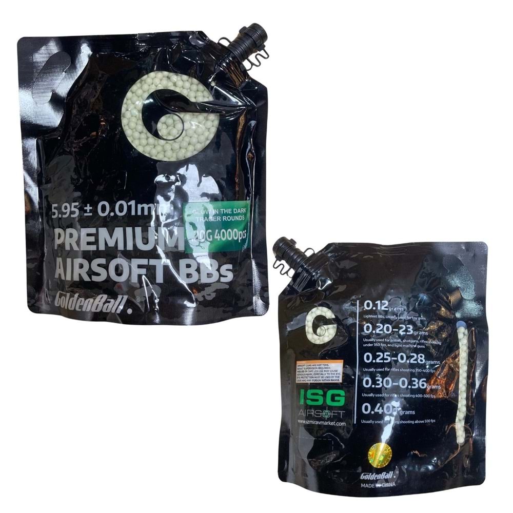 ISGairsoft 0.20g Tracer BB GREEN 4000adet Kolay Dolum Kapaklı Paket