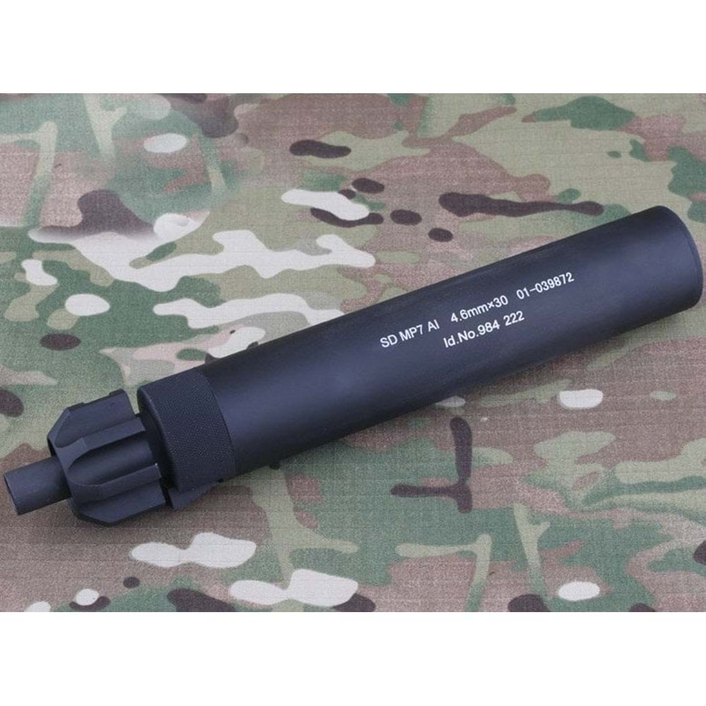 ISG MP7 Airsoft Susturucu Replika + Alev Gizleyen SETi 22cm- Siyah