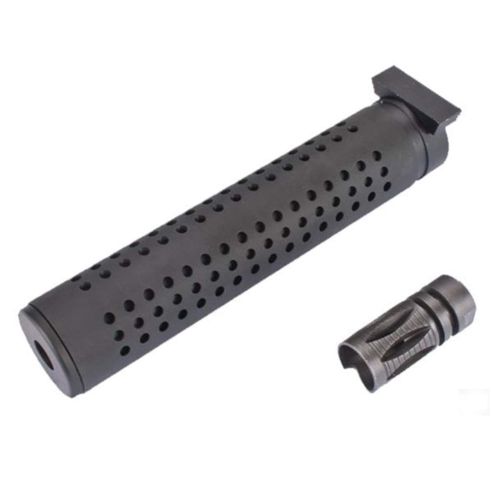 ISG KAC PDW QD Alev Gizleyenli QD Susturucu Replika UZUN 17.7cm- Siyah ISG0489