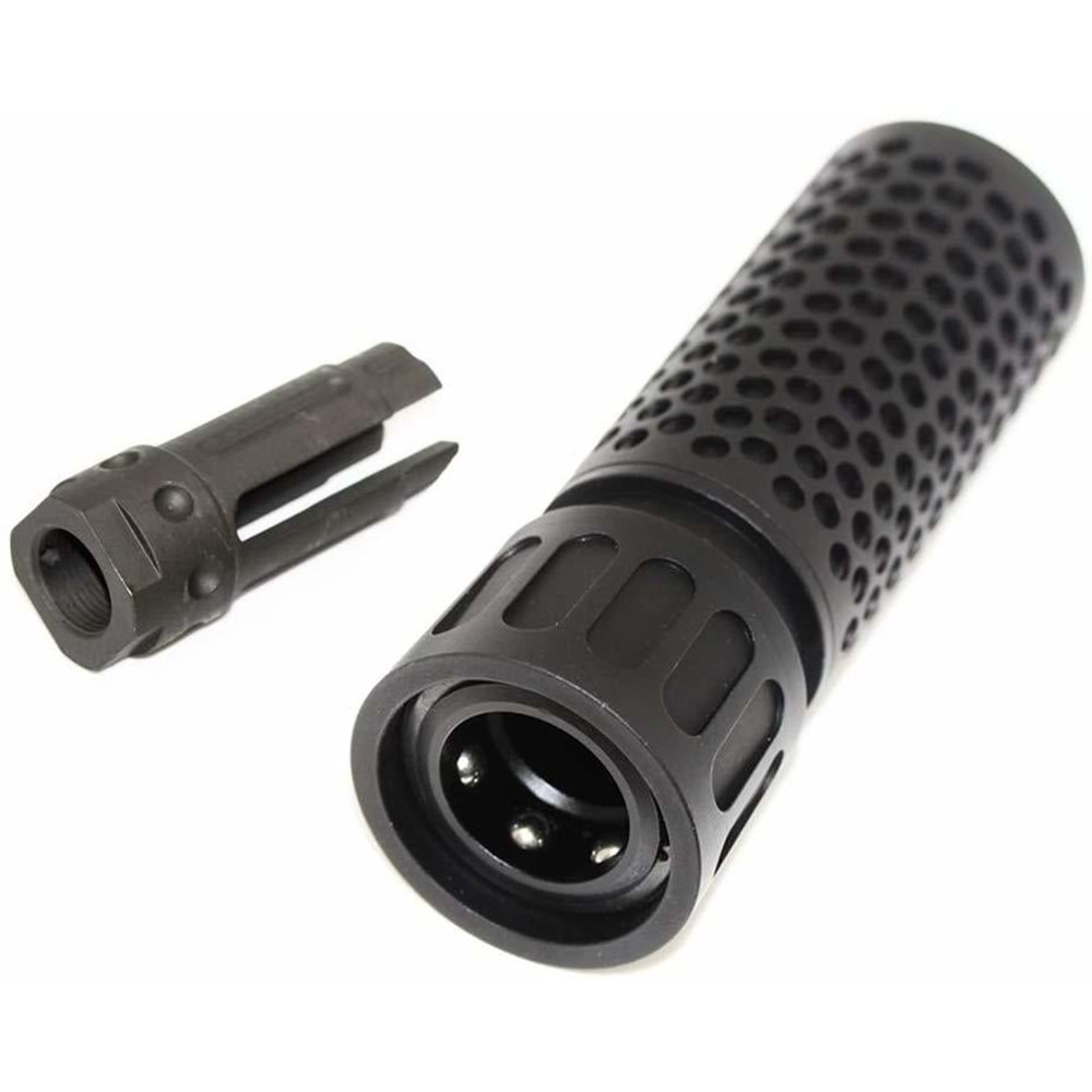 ISG KAC Stili QDC Kısa Airsoft Susturucu Replika seti 13cm- Siyah