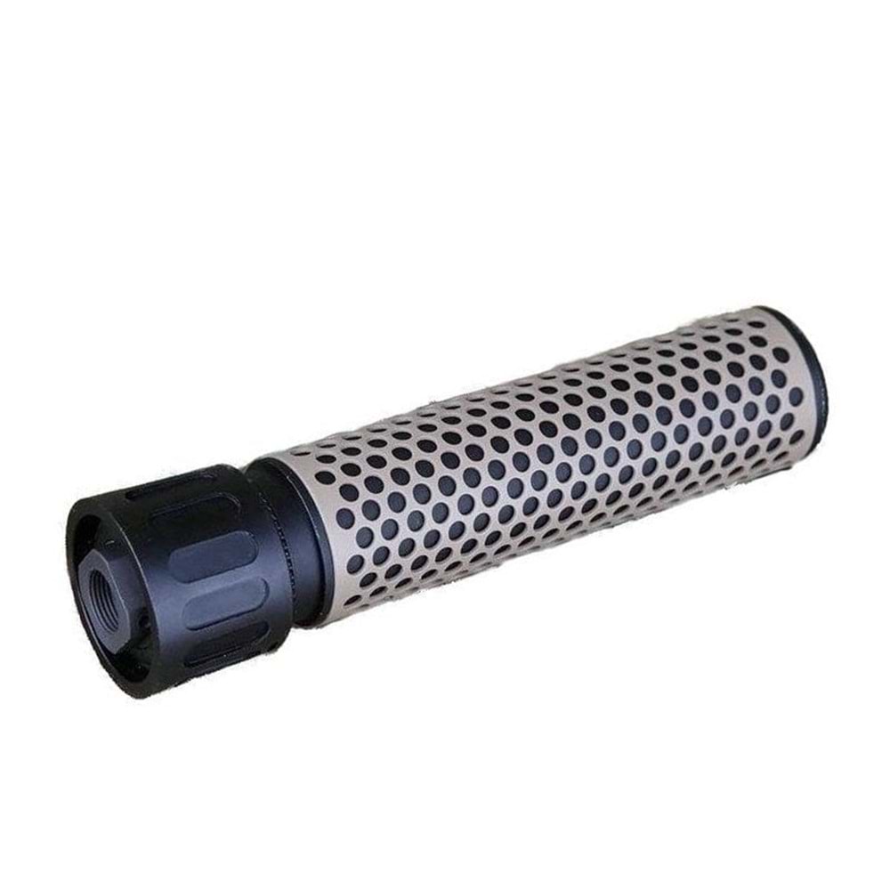 ISG KAC Stili QDC Uzun Airsoft Susturucu Replika seti 17.5cm- Siyah