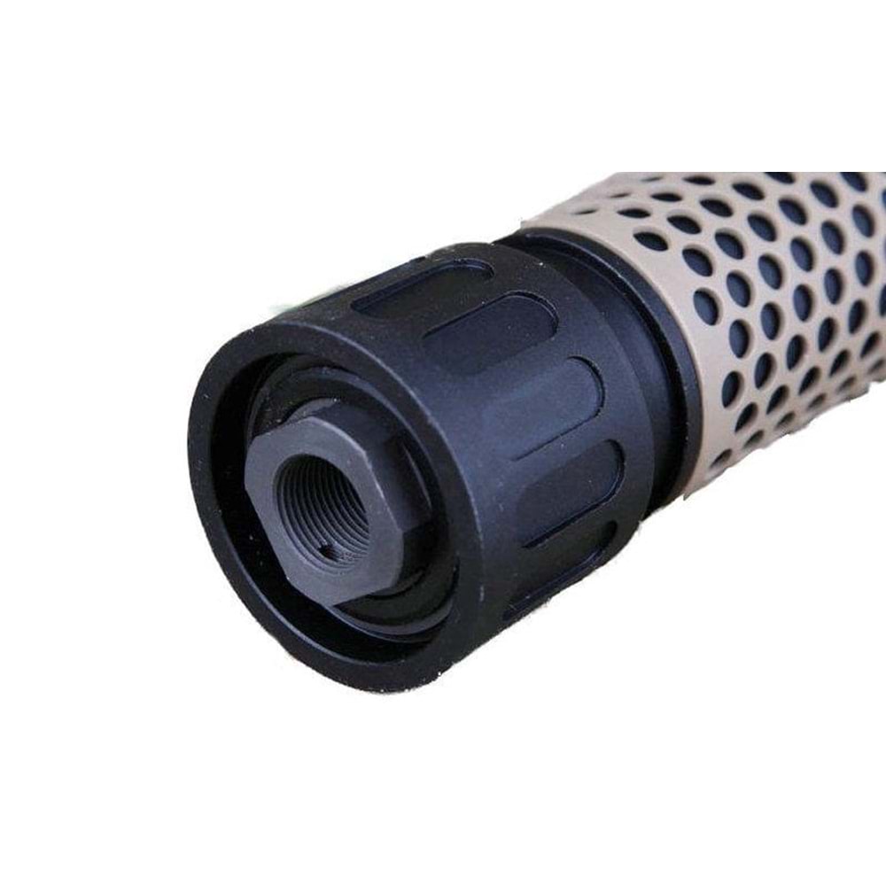 ISG KAC Stili QDC Uzun Airsoft Susturucu Replika seti 17.5cm- Siyah
