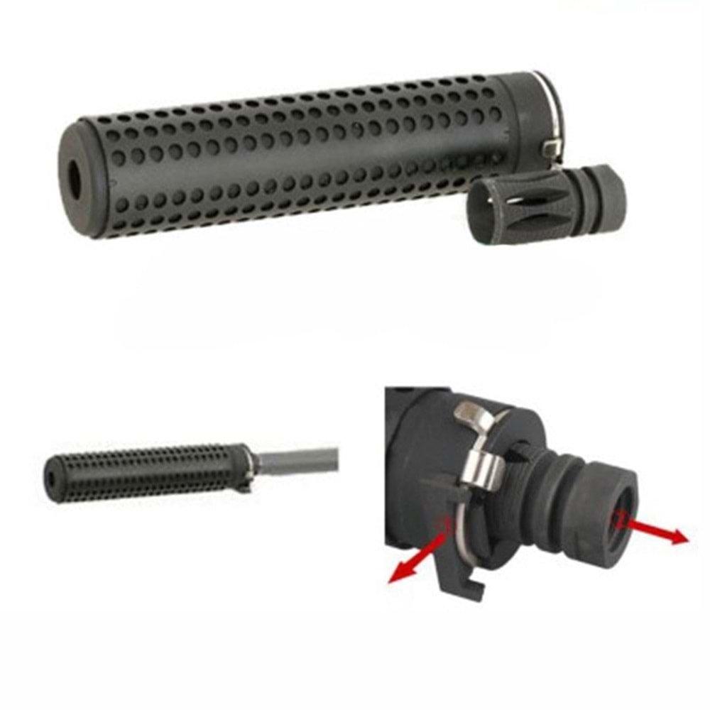 ISG KAC Stili QD Airsoft Susturucu Replika ve QD Alev Gizleyen SE 17.5cmTi