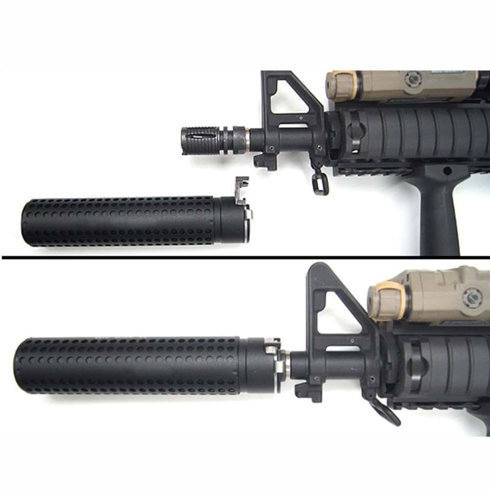 ISG KAC Stili QD Airsoft Susturucu Replika ve QD Alev Gizleyen SE 17.5cmTi