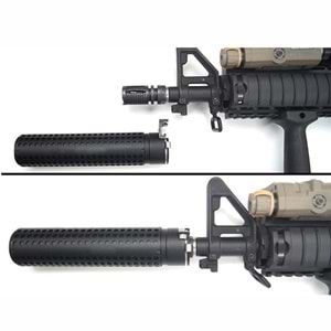 ISG KAC Stili QD Airsoft Susturucu Replika ve QD Alev Gizleyen SE 17.5cmTi