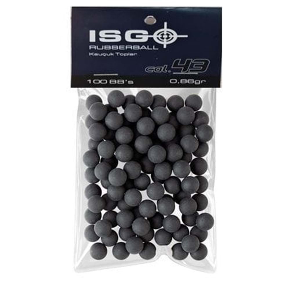 ISG .43CAL RUBBERBALL KAUÇUK HOME DEFENSE TOP T4E 100 adet - Siyah