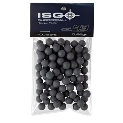 ISG .43CAL RUBBERBALL KAUÇUK HOME DEFENSE TOP T4E 100 adet - Siyah