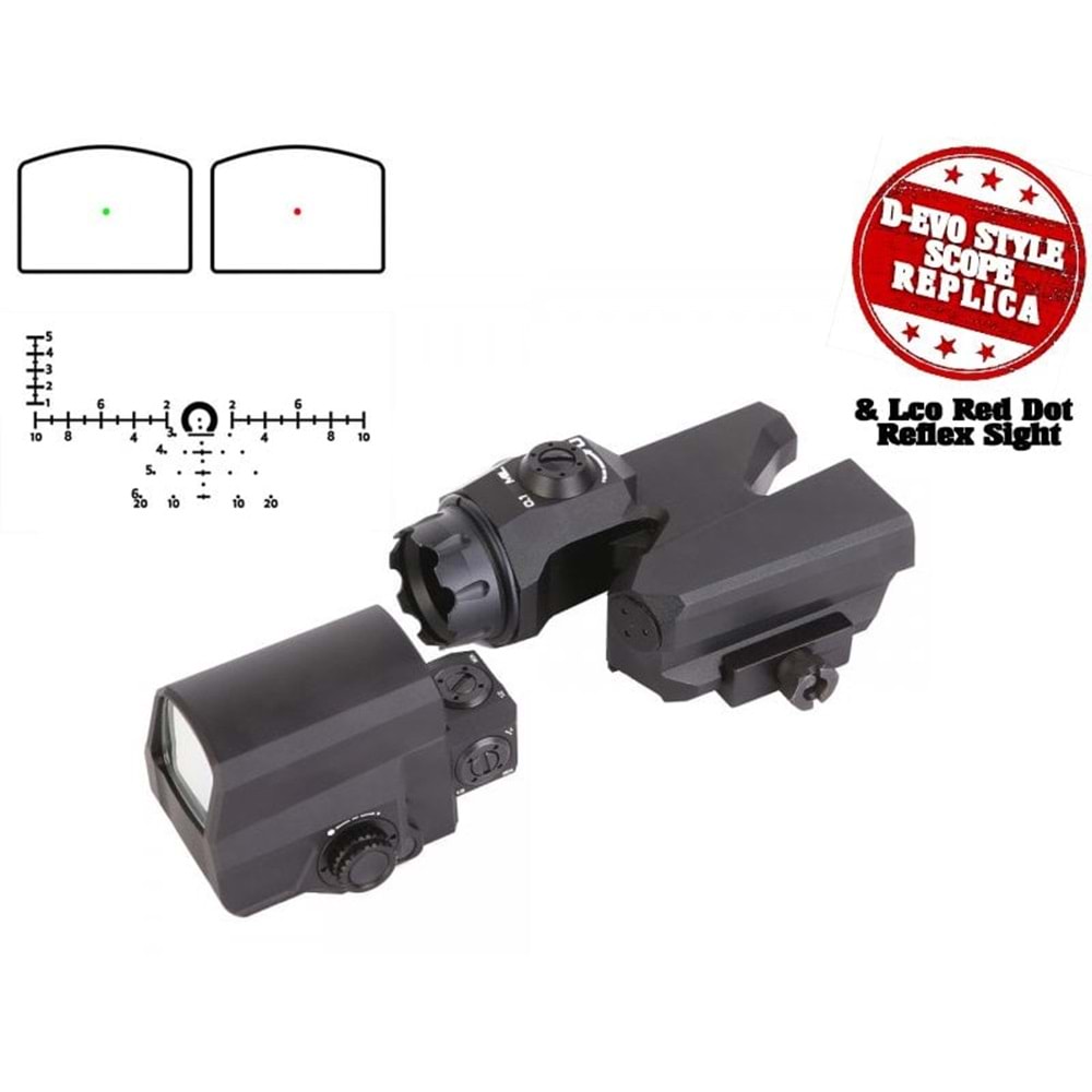 D-EVO Tipi dürbün LCO Red Dot Reflex Nişangah ISG9452BK