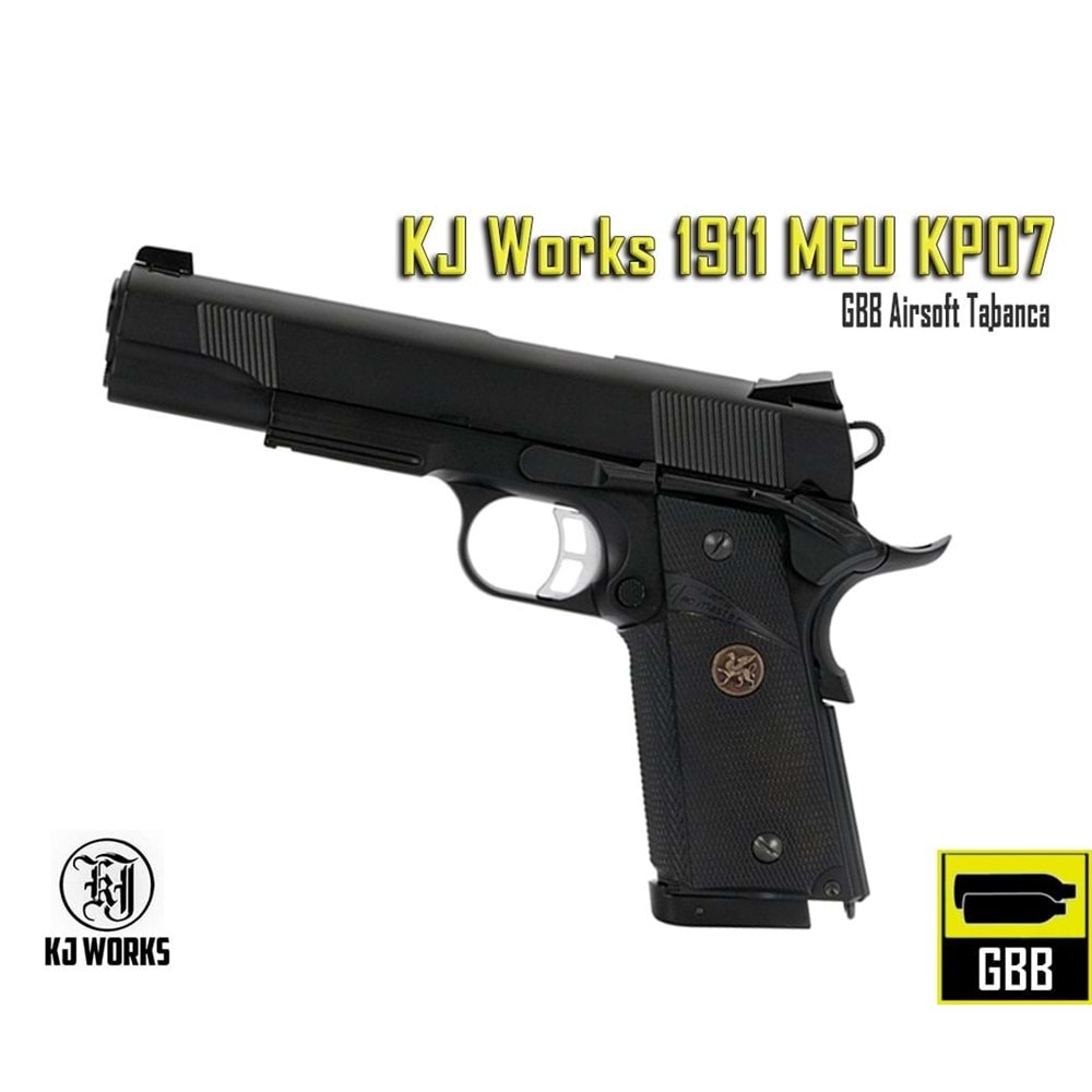KJW 1911 MEU (KP07) GBB Airsoft Tabanca SIYAH