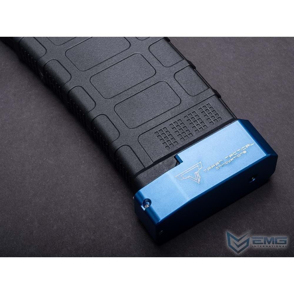 EMG TTI Lisanslı M4/M16 Serisi Airsoft AEG Tüfekler için 220BB Mid-Cap Şarjör, Extended Blue Baseplate