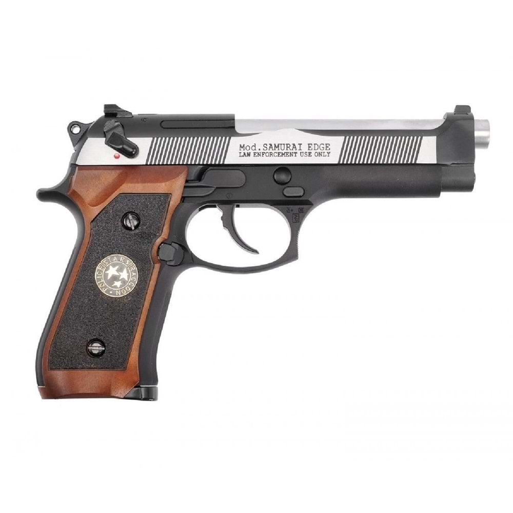 Samurai Edge M9 Airsoft GBB Tabanca- Silver & Black- M92SPS-2T