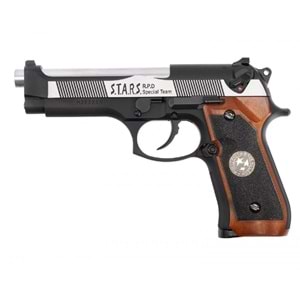 Samurai Edge M9 Airsoft GBB Tabanca- Silver & Black- M92SPS-2T