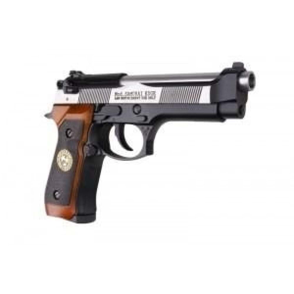 Samurai Edge M9 Airsoft GBB Tabanca- Silver & Black- M92SPS-2T