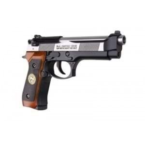 Samurai Edge M9 Airsoft GBB Tabanca- Silver & Black- M92SPS-2T
